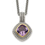 Shey Couture Sterling Silver with 14K Accent 18 Inch Antiqued Cushion Bezel Amethyst Necklace