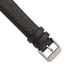 18mm Black Distressed Leather with Brushed Stainless Steel Buckle 7.75 inch Watch Band