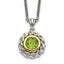 Shey Couture Sterling Silver with 14K Accent 18 Inch Antiqued Round Bezel Peridot Necklace