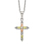 Sophia Jewelers Sterling Silver & 12K Gold Cross Necklace Elegant Gift-Ready Design