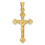 14K Gold Crucifix Pendant with Polished Satin Finish Semi-Solid Design
