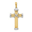 14K Two-Tone Gold Latin Cross Pendant with Polished Finish