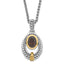 Sterling Silver & Flash Gold-plated Smoky Quartz Oval Necklace