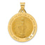 14K Polished and Satin Miraculous Medal Hollow Pendant