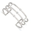 Stainless Steel Polished Cubic Zirconia Cuff Bangle Bracelet for Women