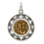 Ancient Coins Sterling Silver and Bronze Antiqued Agrippa Coin Pendant with a Certificate of Authenticity