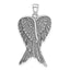 Men's Sterling Silver Rhodium Angel Wing Pendant in Antiqued Finish