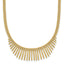 14k Polished and Textured Double Strand Multi Dangle 17 inch Necklace