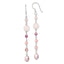 Sterling Silver Polished Pink FWC Pearl, Pink Jade, Rosaline, Cherry & Rose Quartz Dangle Earrings