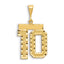 14K Gold Large Diamond-Cut Number 10 Charm with Brushed Finish