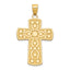 14K Gold Polished Cross Pendant with Serenity Prayer Reversible Design