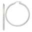 Sterling Silver D/C 3x55mm Hoop Earrings