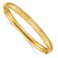 14K Gold Diamond-Cut Hinged Bangle Bracelet for Women