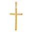 14K Gold Hollow Textured Cross Pendant with 3D Design 53mm