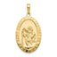 14K Gold Saint Christopher Medal Pendant with Polished Solid Design