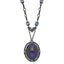 1928 Jewelry Black-plated Light Blue and Dark Blue Crystal 16 inch Necklace with 3 inch extension
