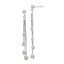 Sterling Silver Polished Graduated Beaded Chain Post Dangle Earrings