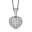 Sophia Jewelers Rhodium-Plated Sterling Silver Heart Necklace with 40 CZ Stones
