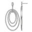 Cheryl M Sterling Silver Rhodium-plated Polished Fancy CZ Ovals Post Dangle Earrings