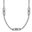 Sterling Silver RH-plated Polished Fancy Link w/2in ext. Necklace