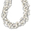 Sterling Silver 925 Multi-Strand Pearl Necklace Elegant Women's Jewelry