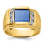 10k Men's Cr. Sapphire and Diamond Complete Ring