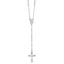 Sterling Silver 925 Polished Rosary Necklace 18 Women's Elegant Design