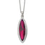 Chisel Stainless Steel Polished Red Crystal and Preciosa Crystal Pendant on a 20 inch Cable Chain with a 2 inch Extension Necklace