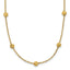 14K Gold Women's Diamond-Cut Beaded Necklace with Polished Finish