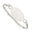 Sterling Silver 925 Oval ID Bangle Bracelet with Polished Finish