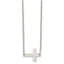 Sophia Jewelers Polished Stainless Steel Unisex Sideways Cross Necklace Gift Ready