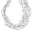 Sterling Silver 925 Multi-Strand White Pearl Necklace, Elegant Women's Jewelry