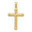 14K Gold Hollow Cross Pendant with 3D Design, 54mm, Elegant Finish