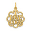 14K Polished Gold I LOVE DOGS Charm Elegant and Themed