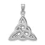 14K White Gold Trinity Knot Pendant with Polished Rhodium Finish