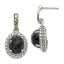 Sophia Jewelers Sterling Silver Onyx Dangle Earrings with 14K Gold Accent
