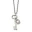 Key & Crown Necklace in Stainless Steel