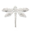 Sterling Silver 925 Dragonfly Pin with Brushed Diamond-Cut Finish