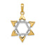 14K Two-Tone Gold Star of David Pendant with Elegant Closed Back Design