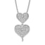 Sterling Silver CZ Double Heart Necklace Elegant Polished Design