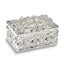 Luxury Giftware by Jere Bejeweled ALLURING Rectangle Silver-tone Heart Trinket Box with Matching 18 inch Necklace