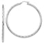 14k White Gold Diamond-cut Hoop Earrings