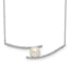 Sterling Silver Rhodium-plated 7-8mm White Button FWC Pearl CZ Necklace