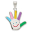 Sterling Silver Autism Pendant with Enamel Happy Face Charm
