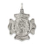 Sterling Silver Saint Florian Badge Engravable Antique Charm by Sophia Jewelers