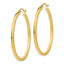 14K Gold Polished Square Tube Hoop Earrings 40mm Women's Elegant Design