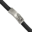 Stainless Steel Antiqued and Brushed Eagle Braided Black Leather ID Bracelet for Men