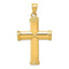 14K Gold Polished Latin Cross Pendant with Solid Cast Design
