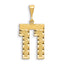 14K Gold Large Diamond-Cut Number 11 Charm with Brushed Finish
