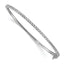 Sterling Silver CZ Hinged Bangle Bracelet with Rhodium Polish